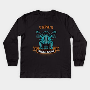 Papa's Biker Gang Father's Day Kids Long Sleeve T-Shirt